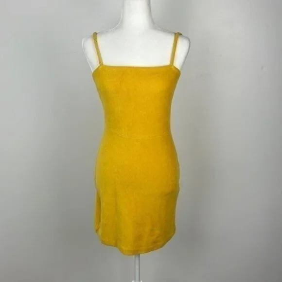 Forever 21 Yellow Tank Mini Bodycon Dress Size Medium - Picture 1 of 8